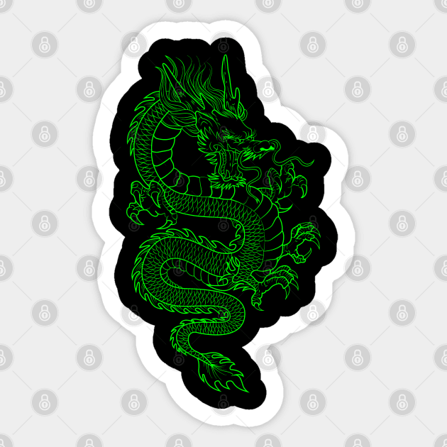 Green Asian Dragon Sticker by Vity